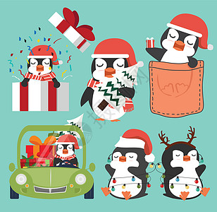 可爱企鹅漫画圣诞合唱团图片