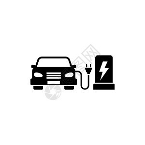 电动汽车充电站平面矢量 Ico图片