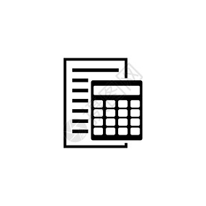 簿记报告和计算器会计财务平面矢量 Ico图片