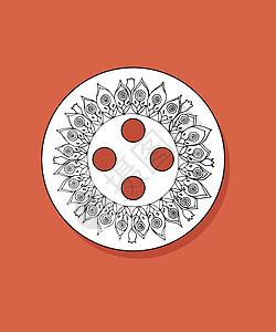 曼陀罗花艺术插图创造力绘画万花筒圆圈纺织品丝绸文化沉思图片
