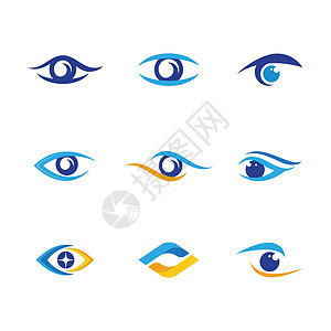 眼睛护理矢量标志设计镜片身份插图医生健康标识蓝色商业网络间谍背景图片