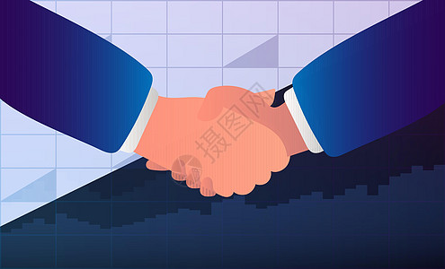 商务人士 商业伙伴之间的握手 成功谈判和交易的概念 矢量图经理商务团队营销图表男性外汇合作合同祝贺图片