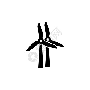 电动风车风力涡轮机平面矢量 Ico图片