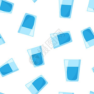 水玻璃图标无缝图案背景 苏打玻璃矢量图 液态水符号图案图片