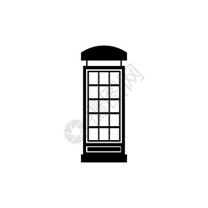 英国电话亭伦敦电话亭 平面矢量图标说明 白色背景上的简单黑色符号 用于 web 和移动 UI 元素的英语电话亭电话标志设计模板图片