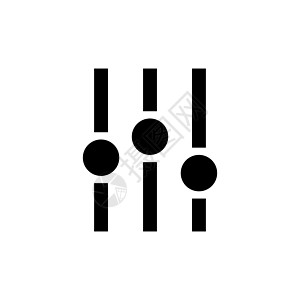 音乐均衡器频率声音滑块 平面矢量图标说明 白色背景上的简单黑色符号 用于 web 和移动 UI 元素的音乐均衡器级别声音滑块标志图片