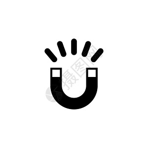平面矢量图标说明 白色背景上的简单黑色符号 用于 web 和移动 UI 元素的磁铁马蹄形标志设计模板图片