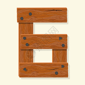 木数用钉子固定的木板数字字体 韦克托数数指甲棕色木制品木材粮食插图夹子字母艺术图片