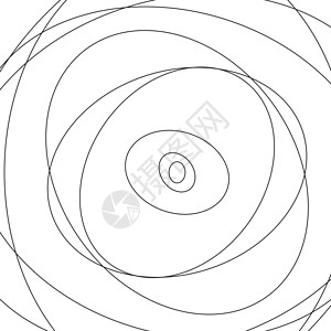 矢量抽象混沌圆素描线背景 黑色圆形 扭曲的形状 股票矢量插图隔离图片