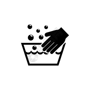 平面矢量图标说明 白色背景上的简单黑色符号 用于 web 和移动 UI 元素的洗手标志设计模板中的洗手图片