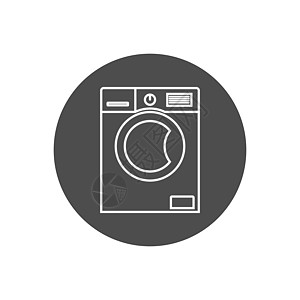 洗涤机图标 矢量插图 平板设计洗衣展示衣服器具标识电子界面技术烘干机圆圈图片