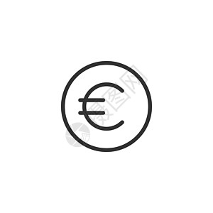 欧元符号图标 欧元货币符号 线性风格的钱标签 在白色背景上孤立的股票矢量图图片