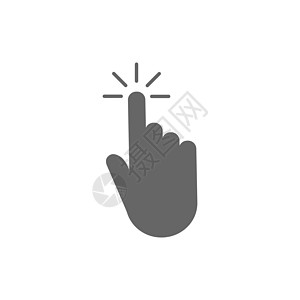 手动图标 单击符号 矢量插图 平面设计手指技术光标安全电脑网络黑色拇指白色商业图片