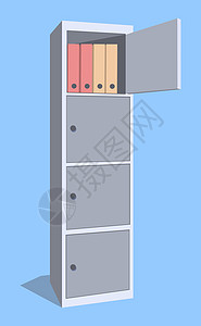 储物柜办公室的钢柜 安全存储详细单对象现实设计矢量图图片