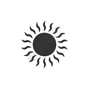 平面样式的太阳图标 白色孤立背景上的阳光符号矢量图解 日光经营理念日落强光气候晴天网络插图辉光天气按钮绘画图片