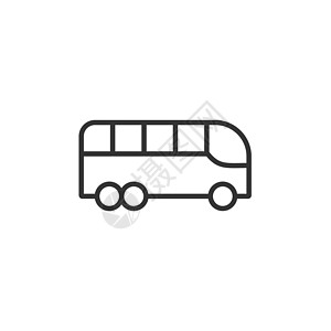 平面样式的巴士图标 孤立在白色背景上的教练矢量图解  Autobus 车辆经营理念按钮乘客汽车旅游插图互联网车站游客城市民众图片