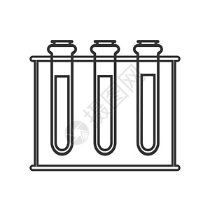 测试管图标 矢量插图 平面设计生物学试管烧杯玻璃管子学校化学药品元素实验室图片