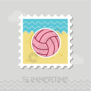 排球平板邮票休闲活动学习游戏邮资海滩邮戳运动截击团队图片