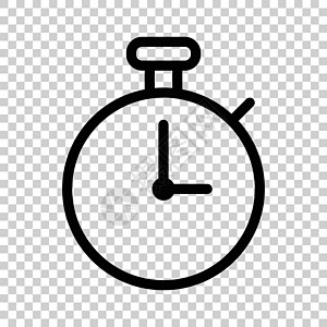 平面样式的时钟图标 在孤立的白色背景上观看矢量图解 计时器经营理念数字按钮商业警报柜台跑表间隔插图小时手表图片