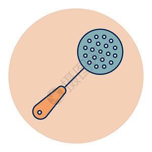 撇渣器矢量图标 厨电勺子炊具商品建筑插图钢包厨具收藏标识工具图片