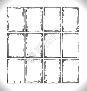 Grunge 框架收藏 单色梯度设计元素图片