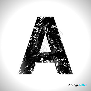 Grunge 矢量字母 A 黑字体 Slaych 样式符号图片