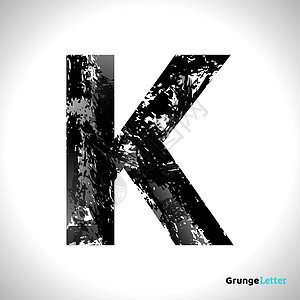 Grunge 矢量字母 K 黑字体 Slaych 样式符号图片