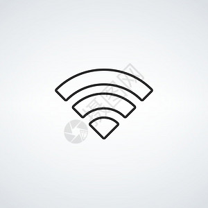 线性 wifi 声音信号连接 声音无线电波标志符号 在白色背景上隔离的矢量插图图片