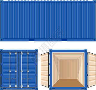 以白色背景孤立的集装箱集装箱货物矢量图说明高清图片