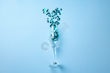 香香槟杯 面彩平板玻璃创造力纪念日周年庆典静物派对纸屑图片