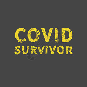 新冠病毒幸存者  Grunge 复古短语 T 恤设计 引用图片