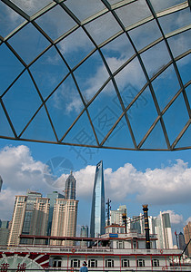 从 puxi 的上海布东风景旅行蓝色外滩中心建筑金融地标景观经贸摩天大楼图片