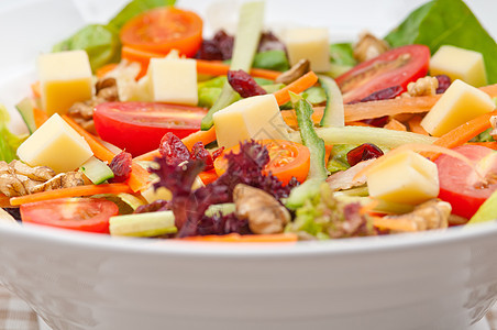 新鲜多彩健康沙拉青菜胡椒维生素饮食盘子营养水果食物叶子蔬菜图片