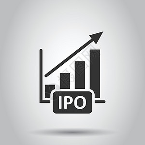 平面样式的图表图标 箭头在白色孤立背景上增长矢量说明 分析 IPO 业务概念图片