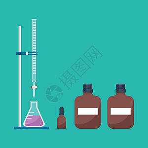 化学实验室载体中的酸基滴定设备图片