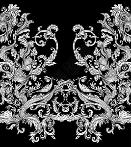 古老的巴洛克花卉形态 Ornate 矢量装饰 奢华 皇家和维多利亚概念 白色无缝图片