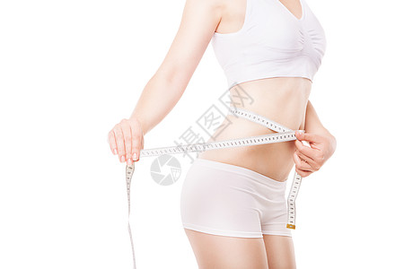 性感内衣用胶带测量大腿的滑坡妇女数字身体美丽女士营养训练内衣减肥组织橘皮背景