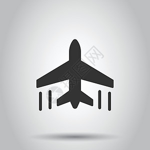 平面样式中的平面图标 孤立在白色背景上的飞机矢量图解 飞行班机经营理念飞机场航班艺术绘画空白航空网络客机乘客工作图片