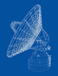 无线电望远镜概念概要说明播送蓝图草图天线研究天文学航天电波网络望远镜图片