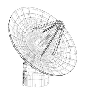无线电望远镜概念概要说明3d天文草图信号盘子天文学商业收音机网络航天图片