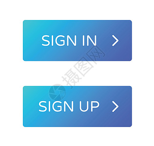 登录注册 web 按钮集 在平面样式中概述和填充 ui web 按钮 带有用于 web 和 ui 设计的箭头的时尚渐变上的矩形矢图片