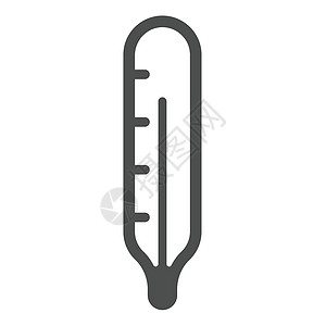 在白色背景上隔离的医用温度计矢量图标 用于 web 移动和用户界面设计的温度计平面图标 医疗保健概念图片