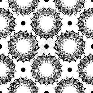 黑白无缝图案 配有旧装饰品 适合封面 布料 明信片和印刷 矢量插图黑色风格繁荣奢华艺术墙纸焊接装饰插画家织物图片