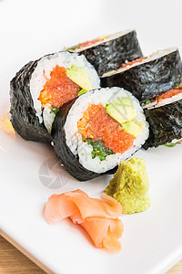 寿司白色海鲜食物鳗鱼大豆红色石头鱼片图片
