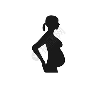 怀孕妇女 双影图标 矢量插图 平坦卡通片母性艺术孩子母亲绘画卡片腹部身体生活图片