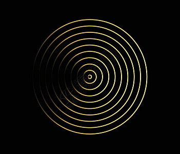 同心圆元素 金色奢华彩环 声波金色图形的抽象矢量图现代装饰网站海报横幅模板 EPS10 vecto中心散热漩涡插图标识几何学圆形图片