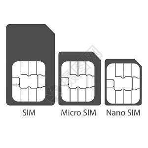 不同类型的SIM卡 矢量插图 平板设计移动电子手机细胞数据网络通信阴影卡片电话图片