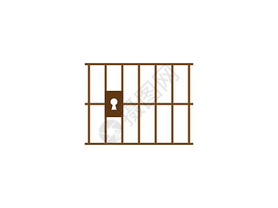 监狱 监狱图标 矢量插图 公寓设计金属安全男人白色刑事框架法律惩罚犯罪屏幕图片
