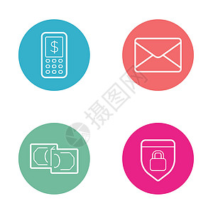 带有图标的矢量圆圆圆按钮可用作 Logo 或图标抵押经济安全银行业商业市场邮件质量交换信用图片