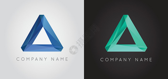 Trendy 水晶三角对阵 Gem Logo元素完美用于商业几何低多边形风格视觉识别矢量集公司蓝宝石坡度三角形奢华创造力宝石插图图片